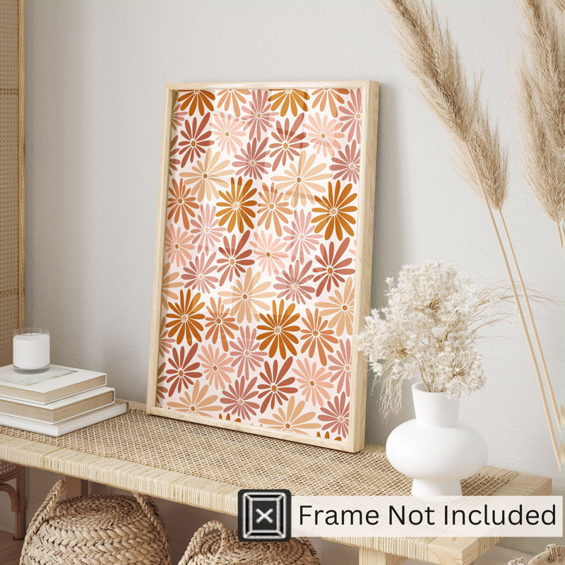 Floral rétro, fleurs VI, rétro, reproduction d'art non encadrée, H 30 po x l 20 po