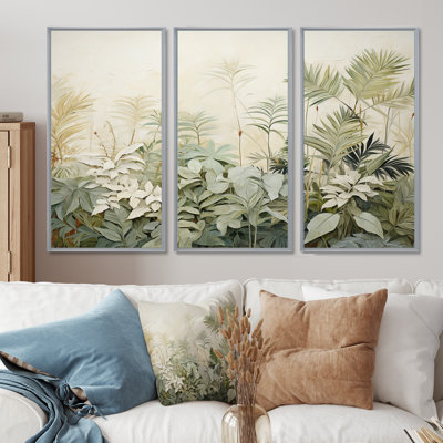 «Vintage Jungle Landscape I», ensemble d'art mural Jungle