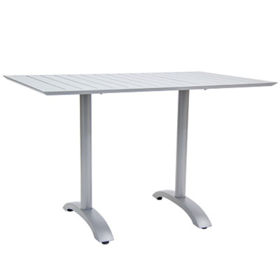 Aluminum Table Set With Aluminum Slats For Outdoor Use