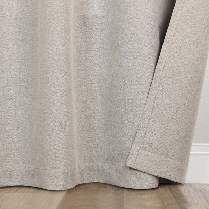 Paire de rideaux unis obscurcissant 100% lavable à la machine, L 52 po x L 96 po, Beige lin