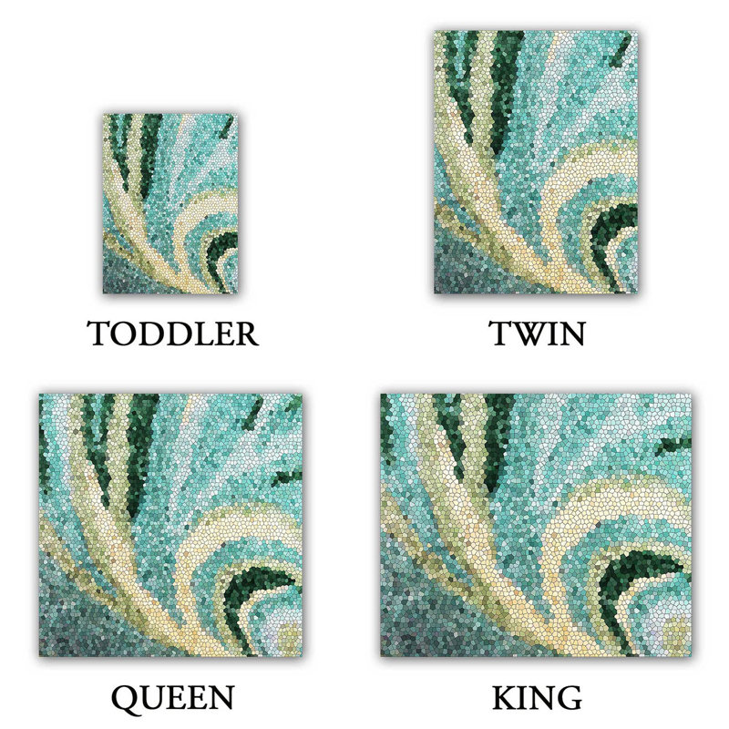 Ensemble de housse de couette mosaïque tourbillon, 1 housse simple + 1 taie standard