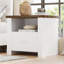Lit plateforme tapissier avec velours courbé à oreilles et table de chevet à cadre ouvert en bois, table d'appoint de style champêtre pour chambre à coucher et salon-2117114179-2117114176