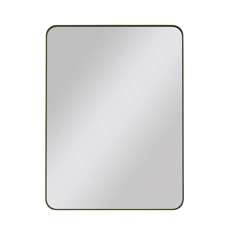 Stainless Steel Rectangle Mirror, 40" x 30", Black