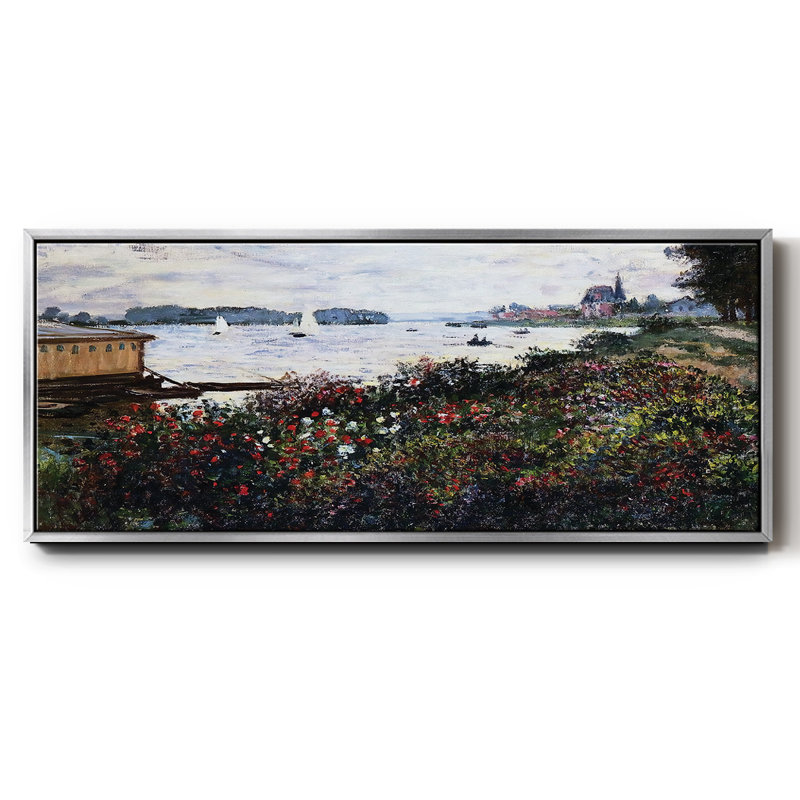 Riverbank at Argenteuil, 1877 - Toile encadrée, H 20 po x l 50 po