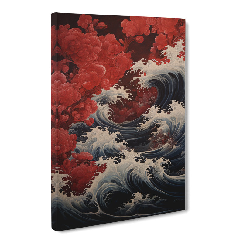 Wave Japanese Victorian Art - Wrapped Canvas, 60cm H x 40cm W x 3cm D