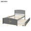 Lit plateforme simple en bois massif avec lit gigogne gris-1310918805