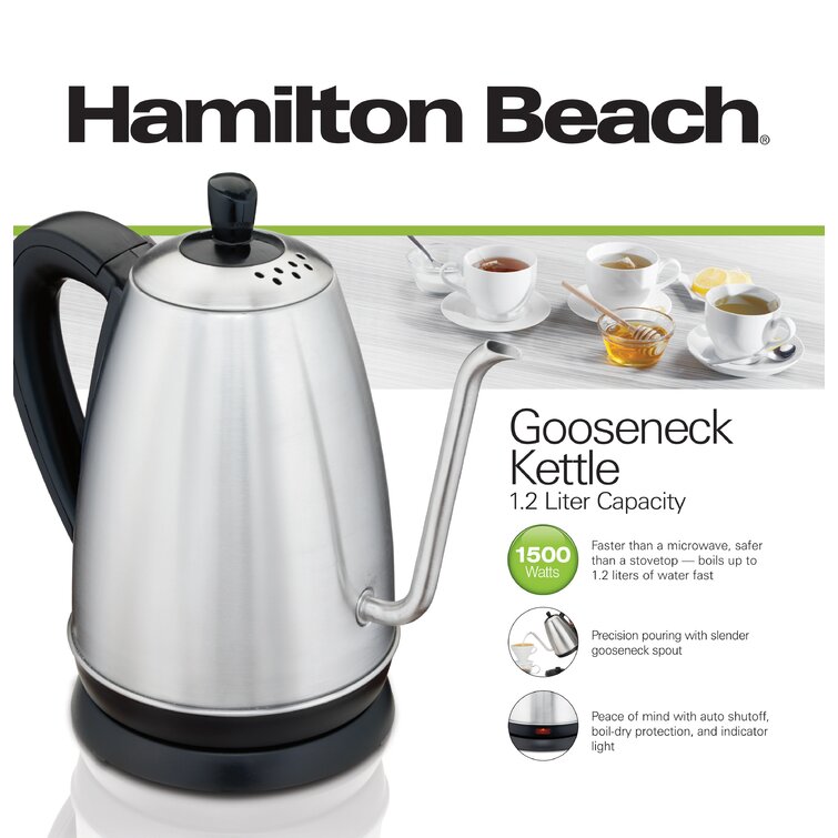 Hamilton Beach® 1.2 Liter Gooseneck Kettle Stainless Steel