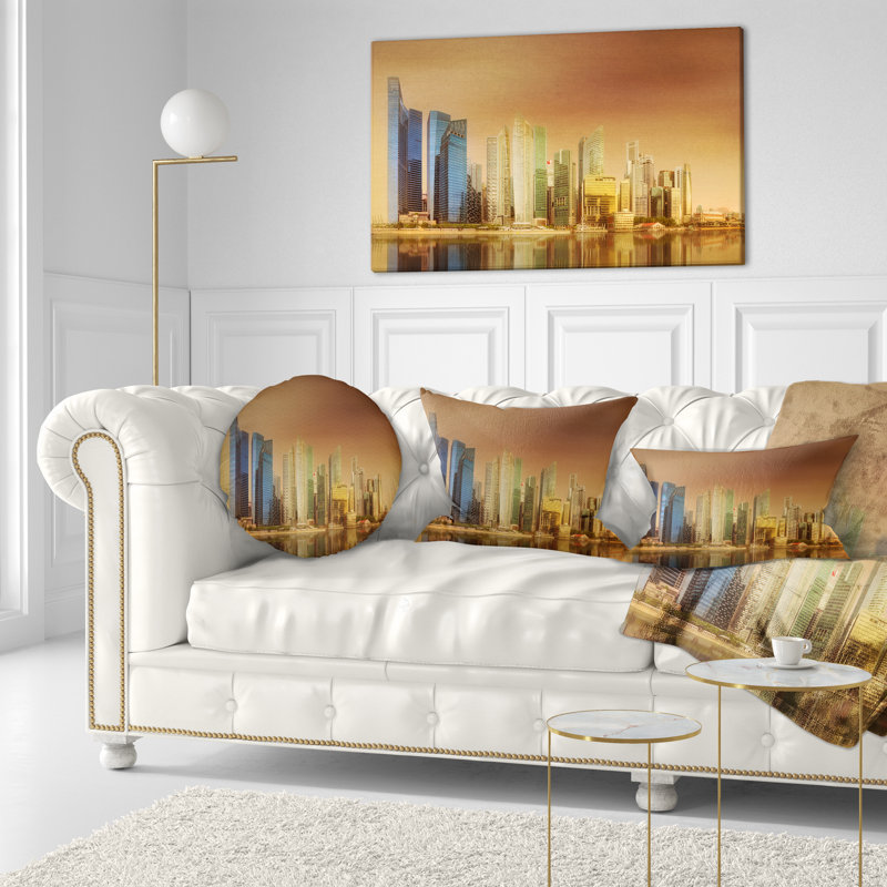 Coussin lombaire cityscape singapour sous le ciel