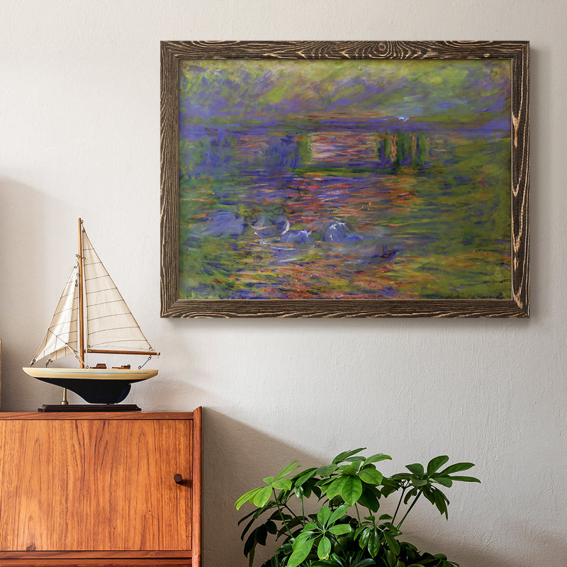 "Charing Cross Bridge", 1899, reproduction d'art encadrée sur toile par Claude Monet, Noyer, H 26 po x l 38 po x P 1,5 po