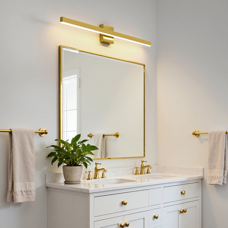 39-Inch 5CCT Dimmable Bathroom Vanity Light, Gold