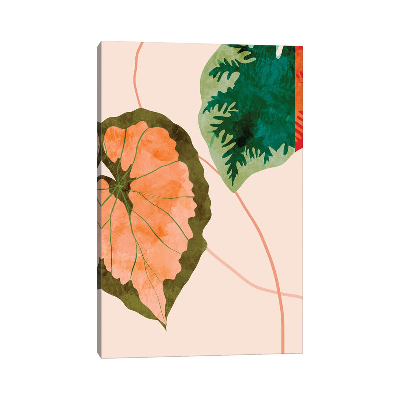 Tropical Leaves I by Ana Rut Bré - Wrapped Canvas Painting, 20.32 cm H x 30.48 cm W