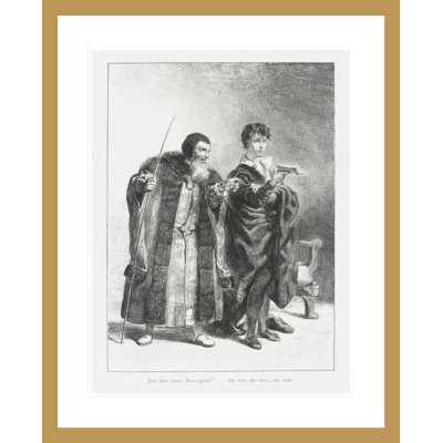 Polonius et Hamlet (Act. II Sc. II) (Polonius and Hamlet) from Shakespeare’s Hamlet by Eugène Delacroix -Framed Giclee Print