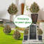 23.6" Artificial Topiary Trees Set of 2, Topiary Trees with Metal Ground Spike for Winter and Fall,Christmas Topiary Tree Outdoor Front Porch Garden