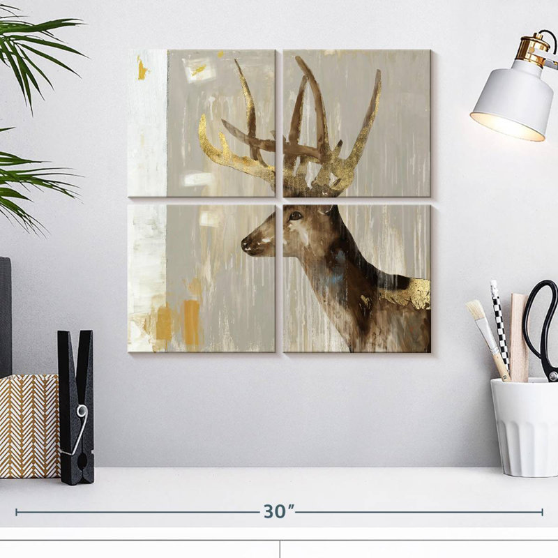 Brampt cerf I, H 18 po x l 18 po