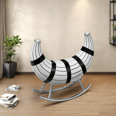 Stylish modern moon-shaped rocking chair
