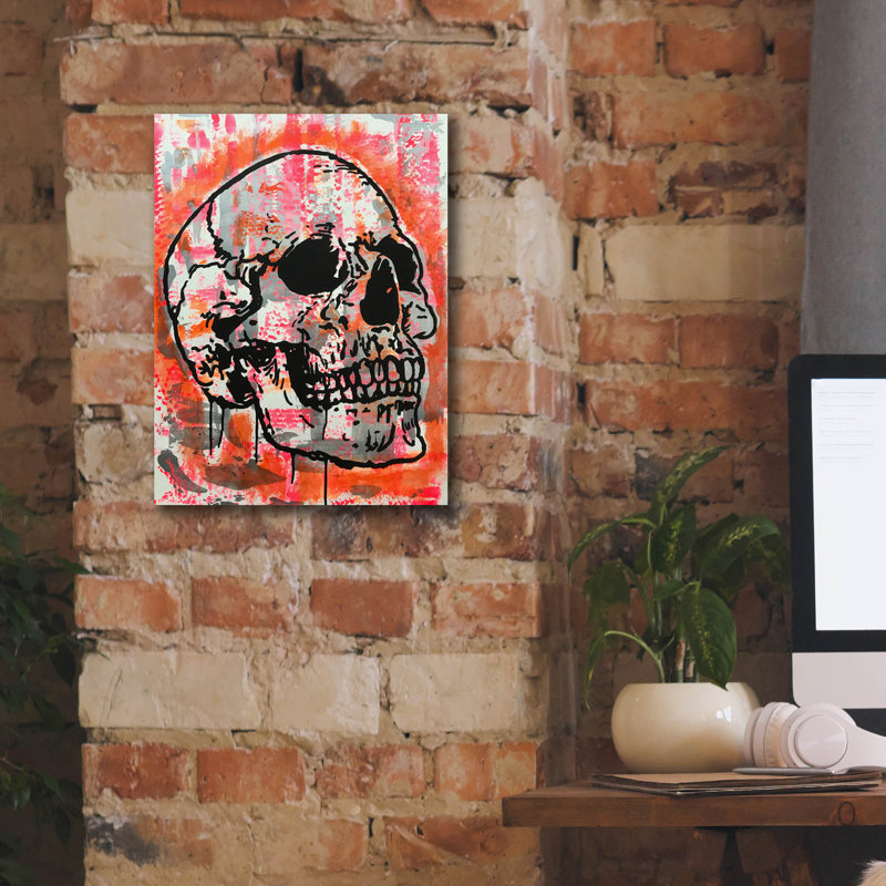 'Orange Skull' by Dean Russo Studios, Canvas Wall Art, 16" H x 12" W x 0.75'' D