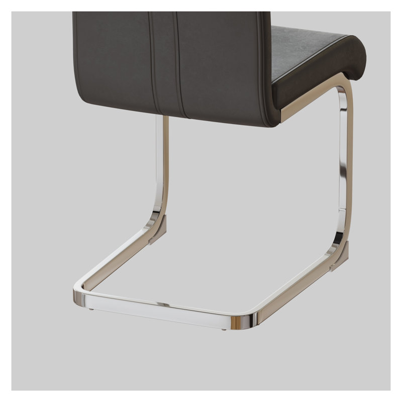 Ensemble de 4 chaises de salle à manger Modern, Gris, 4, Argent argent
