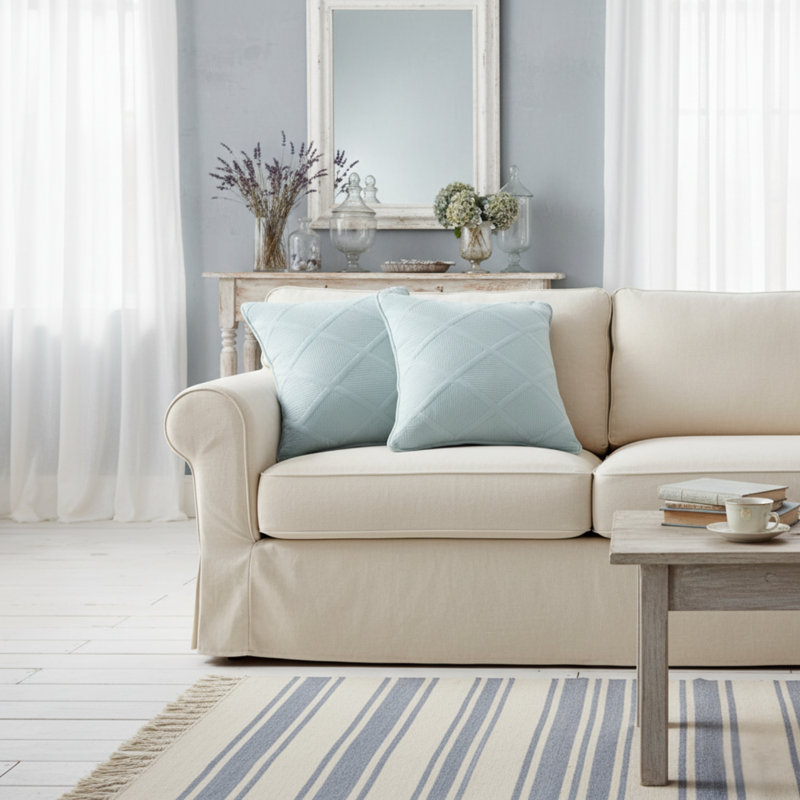  Soothing Pastel Cotton Throw Pillow