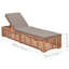80" Long Reclining Teak Single Chaise with Cushions-1006405593