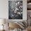 Fleurs de cerisier blanches sur 20 nuances de gris - impression sur toile encadrée cerisier
