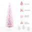 Arbre de Noël artificiel enneigé 6 pi, arbre de Noël mince avec branches réalistes et base en plastique pour décoration d'intérieur, rose-712922871-712922865