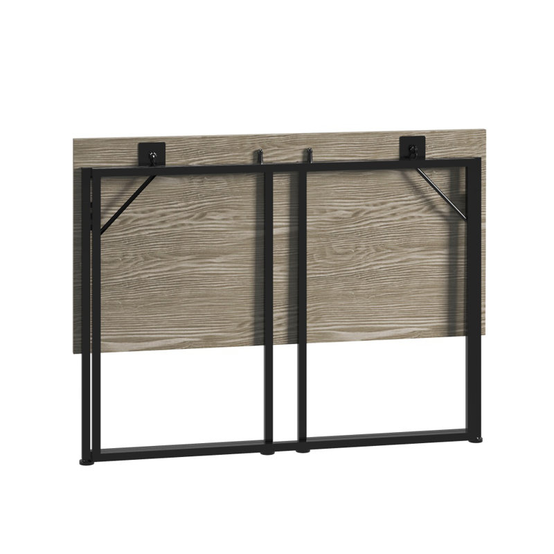 Bureau pliant gris peu encombrant, poste de travail pliable sans assemblage pour les petites pièces et les dortoirs