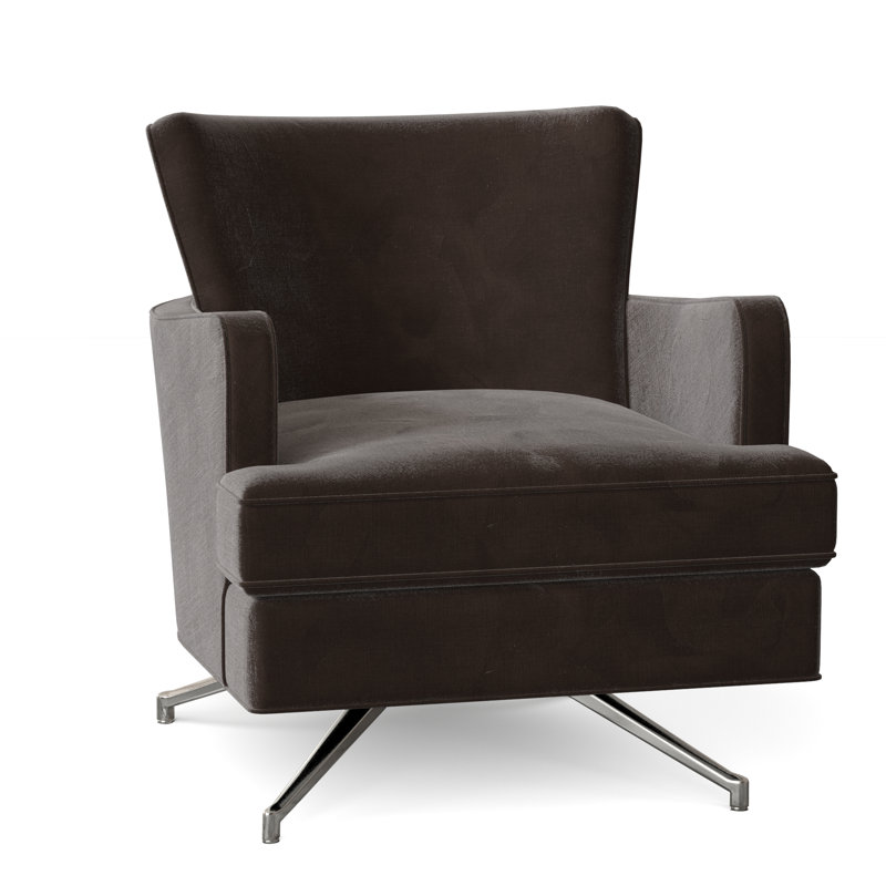 Kyle Swivel Armchair, Nickel, 7609 Cream