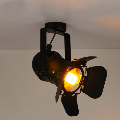 E26 L31 W17 H35cm Loft Vintage Industrial Iron Mount Spotlight Track Lighting Ceiling Shop Light Fixtures LED Pendant Lights Ceiling Lights for Home Lighting