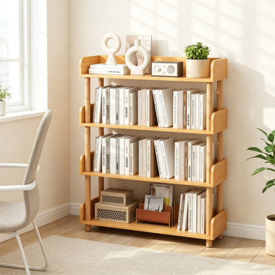 Book Display Bookcase with Solid Wood Posts