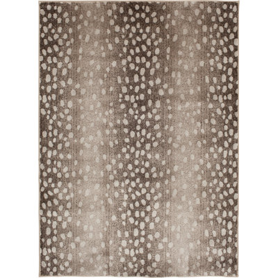 Tapis d'intérieur à imprimé animal naturel Sirenna