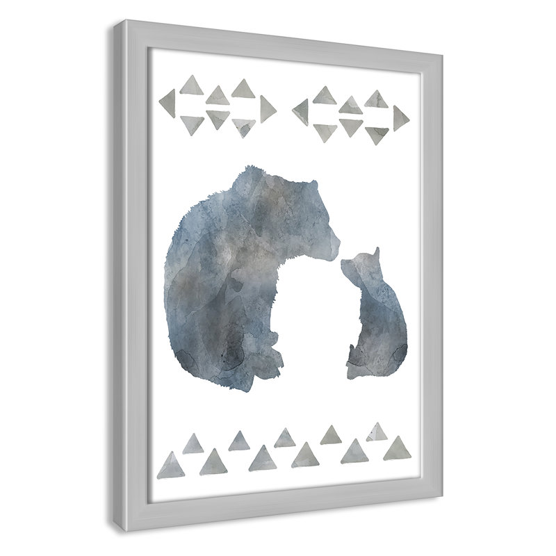 «Little Man Cave Bears», art encadré, H 14 po x l 10 po x P 1,18 po, Cadre argenté