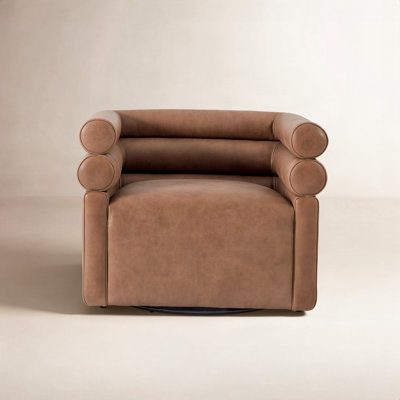 Arve Genuine Leather Swivel Armchair