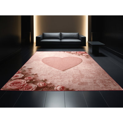 Tapis brun doux et moelleux à motif abstrait moderne et contemporain Favela Valentines