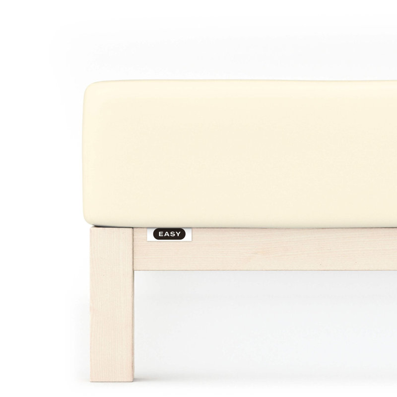 100% Cotton Jersey Knit Fitted Sheet, L 140 x 200cm - 160 x 200cm, Yellow Light