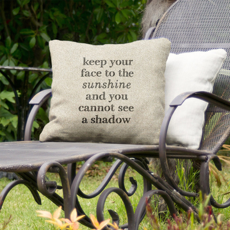 Coussin décoratif d’intérieur/d’extérieur d’inspiration, Blanc / noir, 20 po x 20 po