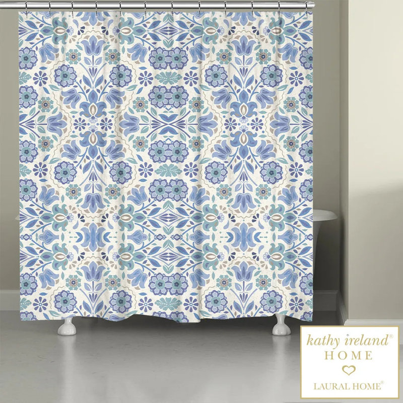 Rideau de douche Kathy Ireland® Home Indochine, Bleu