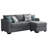 Bevis Upholstered Sleeper Sectional Chaise Sofa Grey-1470274537