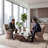 Upholstered Boucle Accent Chair MidBack Swivel Chair Armless Barrel Chiar-1403320121