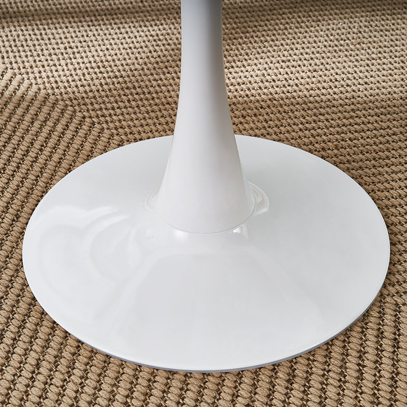 Wyano Oak Round Steel Top Dining Table, H72.5 x L80 x W80cm