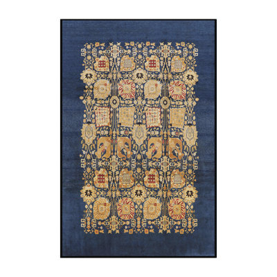 Tapis bleu / beige Patchwork