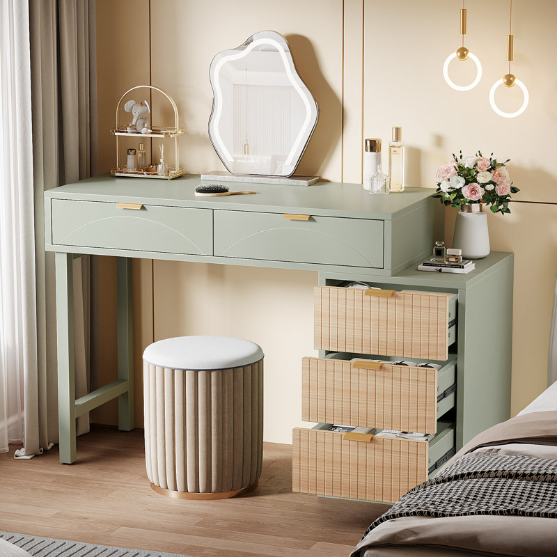 Modern Makeup Vanity Table, Green