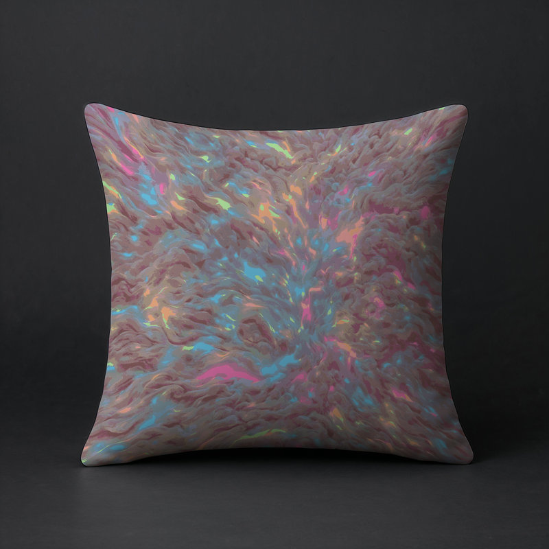 Coussin décoratif intérieur et extérieur Modern, Carré 16 po, Rose abstrait