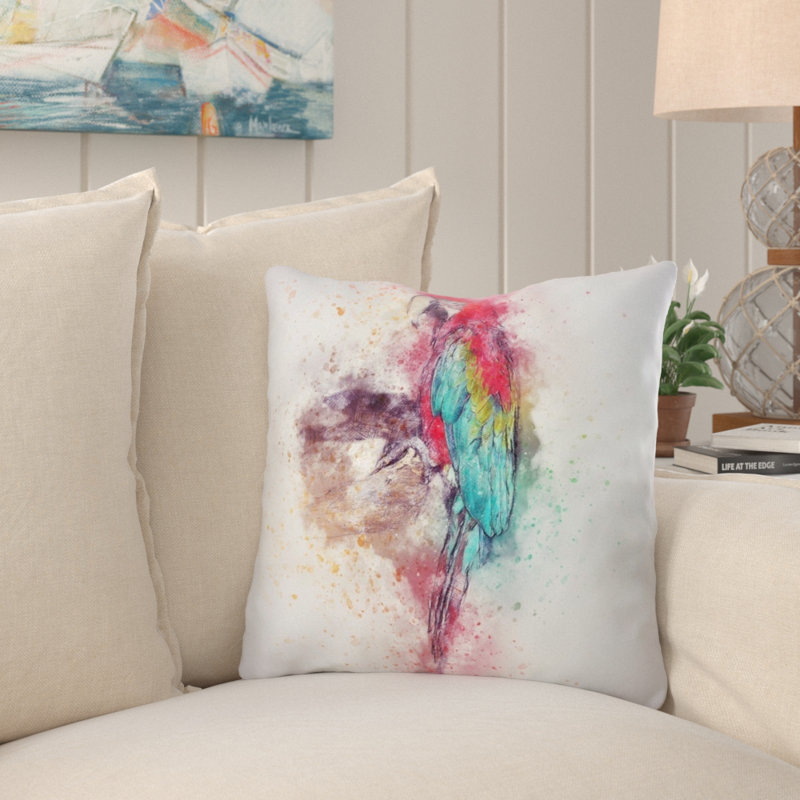 Coussin perroquet Adriel, Microsuède, Intérieur