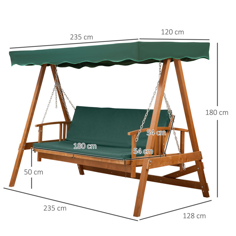 3 Person Porch Swing with Canopy