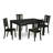 5 Piece Dinette Set for 4 Includes a Rectangle Dining Table with Butterfly Leaf and 4 Faux Leather Dining Room Chairs, Black