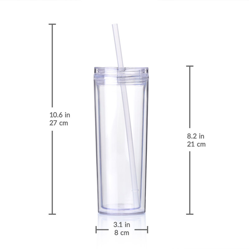 18 oz. Gobelet de voyage en plastique, Transparent