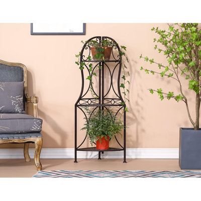 3-Tier Metal Corner Shelf Stand For Kitchen - Free Standing Storage Rack With Sturdy Frame, Space-Saving Design For Countertop Organization