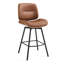 Tabouret de bar pivotant 26 po en similicuir moderne avec dossier pour îlot de cuisine, bar personnel -1482886561