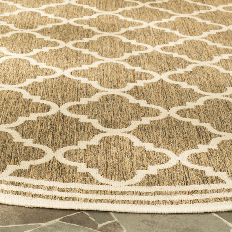 Kinzer Geometric Hand Woven Indoor / Outdoor Area Rug, Round 201 cm