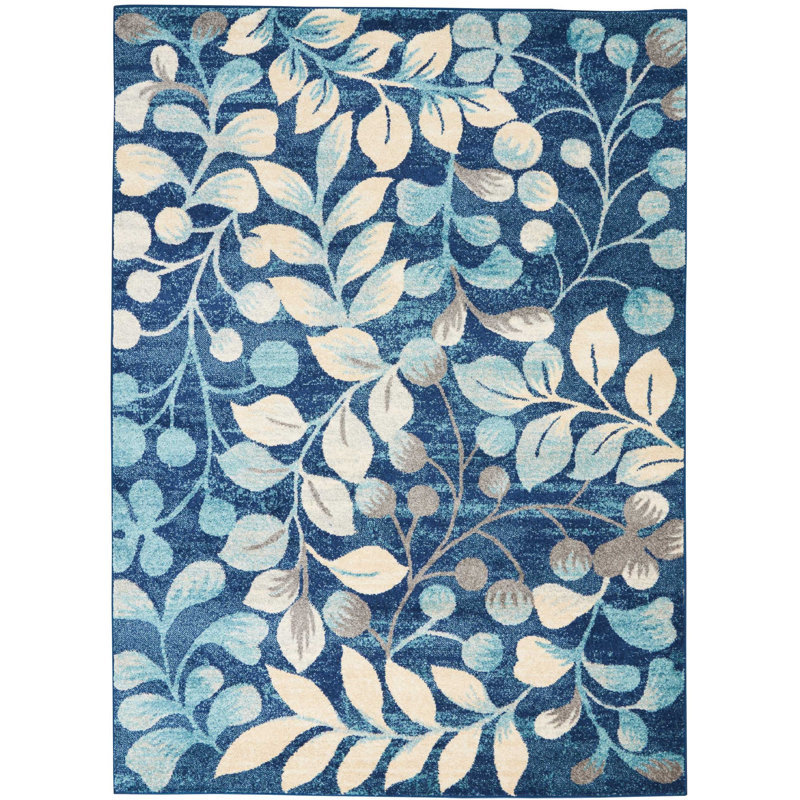 Leeming Floral Indoor Rug, Rectangle 2' x 4'